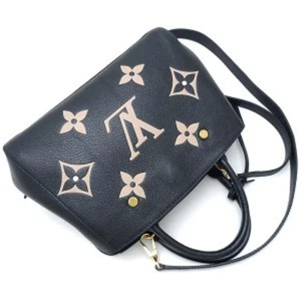 Louis Vuitton Montaigne Black Monogram Empreinte Beige Bag Noir - Picture 3 of 9